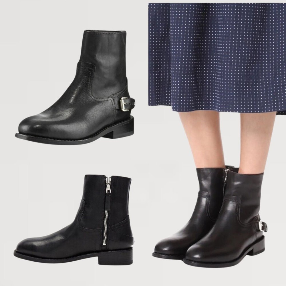 Rag & Bone | Leather Ankle Boots | Style: Moto Biker | Size 36.5 EU / 6.5 US